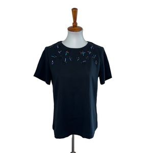 Banana Republic Embellished Blouse Jewels Black Size Small